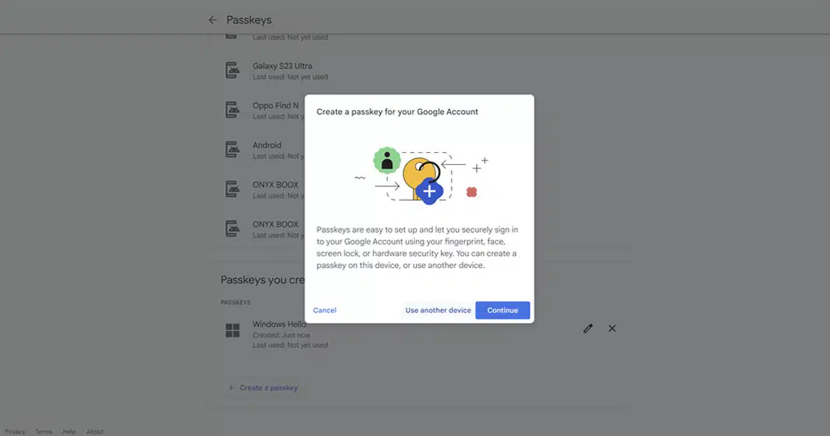 Google Passkeys 2